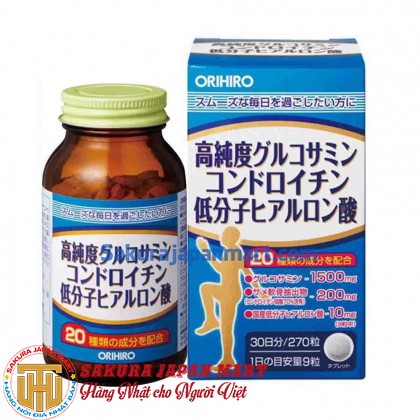 Viên uống bổ xương khớp Glucosamine Orihiro Hyaluronic Acid 270 viên